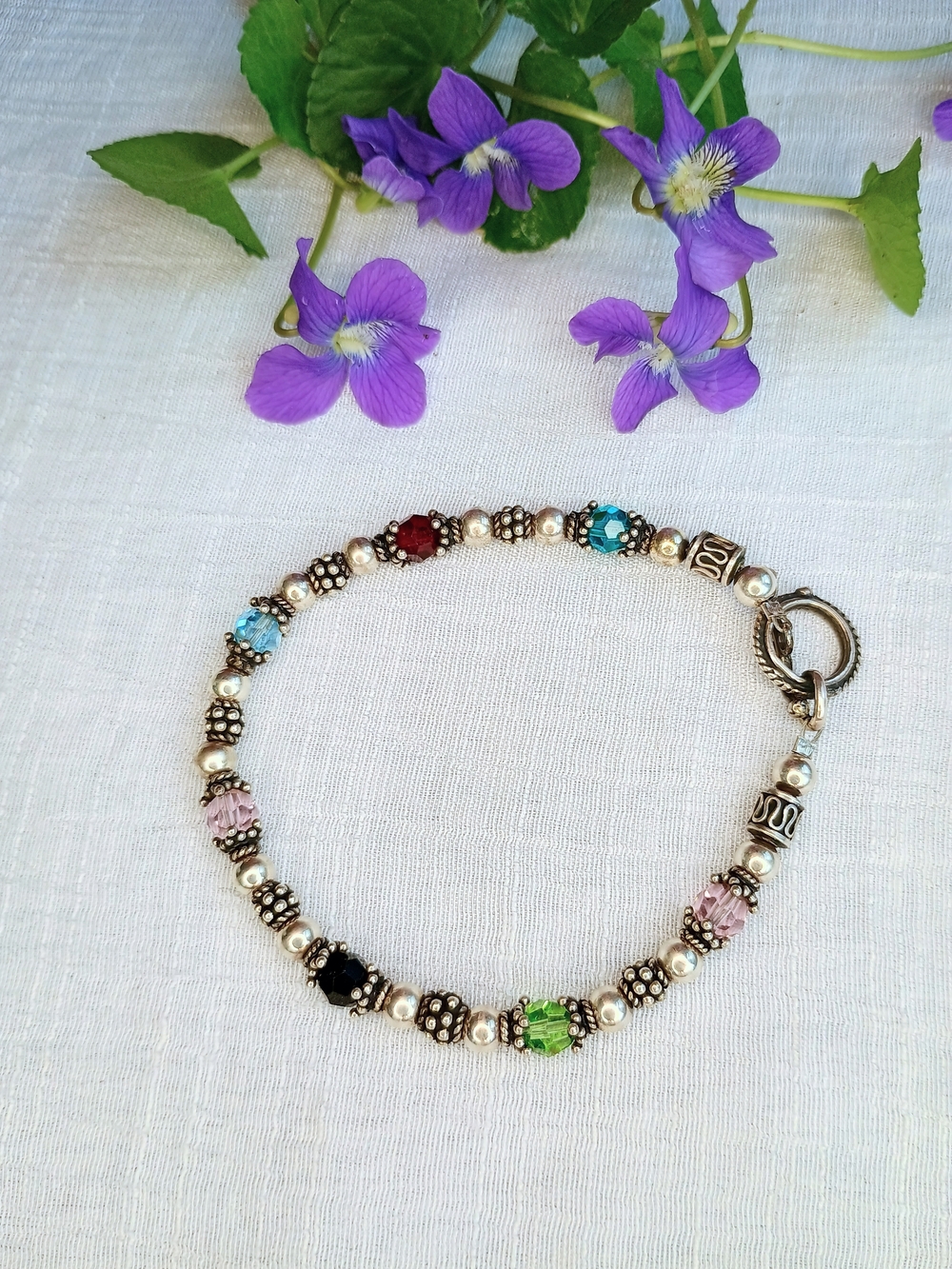 📚 LIBRARIAN CORE📚 VTG 925 & Swarovski crystal bracelet, Preppy